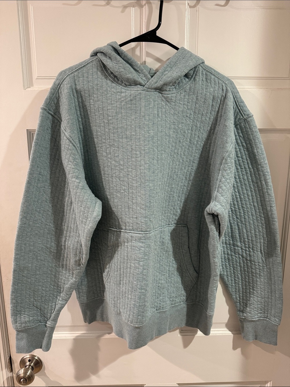 Old Navy Quilted Light Blue Men's Crewneck Hoodie